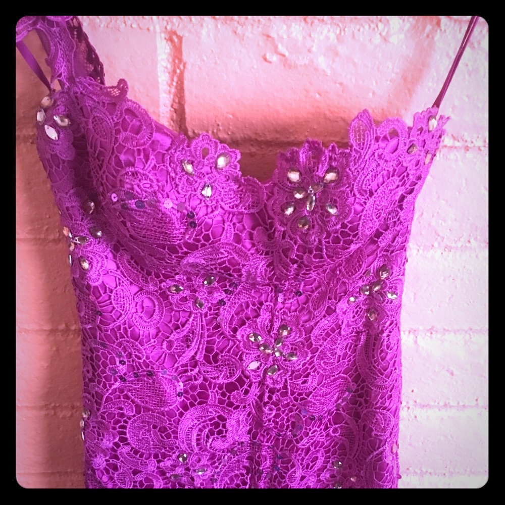 Fuchsia evening gown